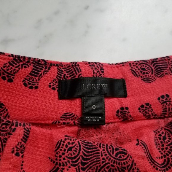 J Crew High Waist Elephant Print Shorts 0 - Picture 6 of 7